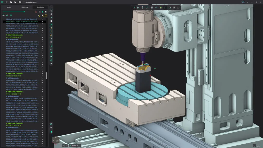 Simulación completa de máquina CNC en ENCY CAM