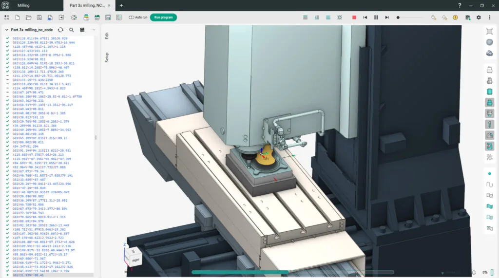 Simulación de máquina completa generada desde código NC en ENCY Tuner